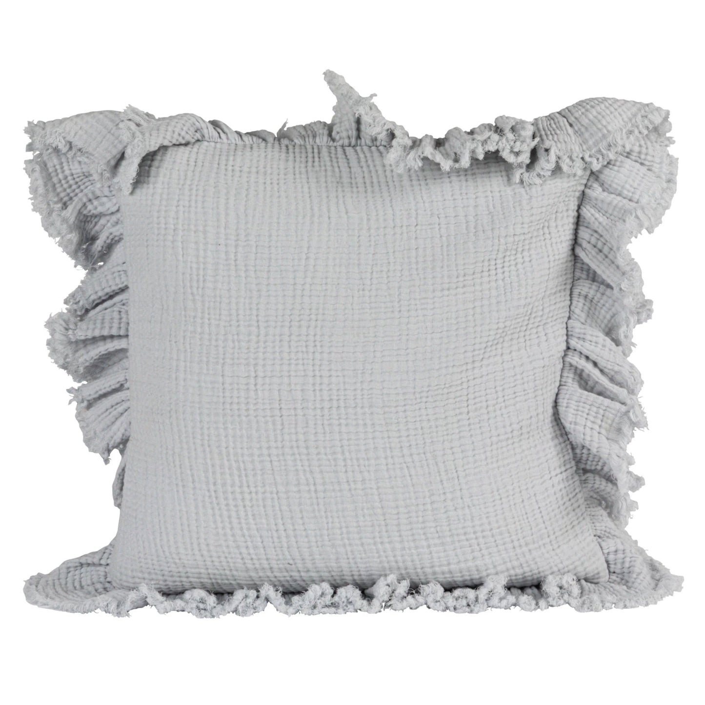 Light Blue Ruffle Pillow