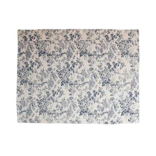 Toile Hand Embroidered Kantha Quilt