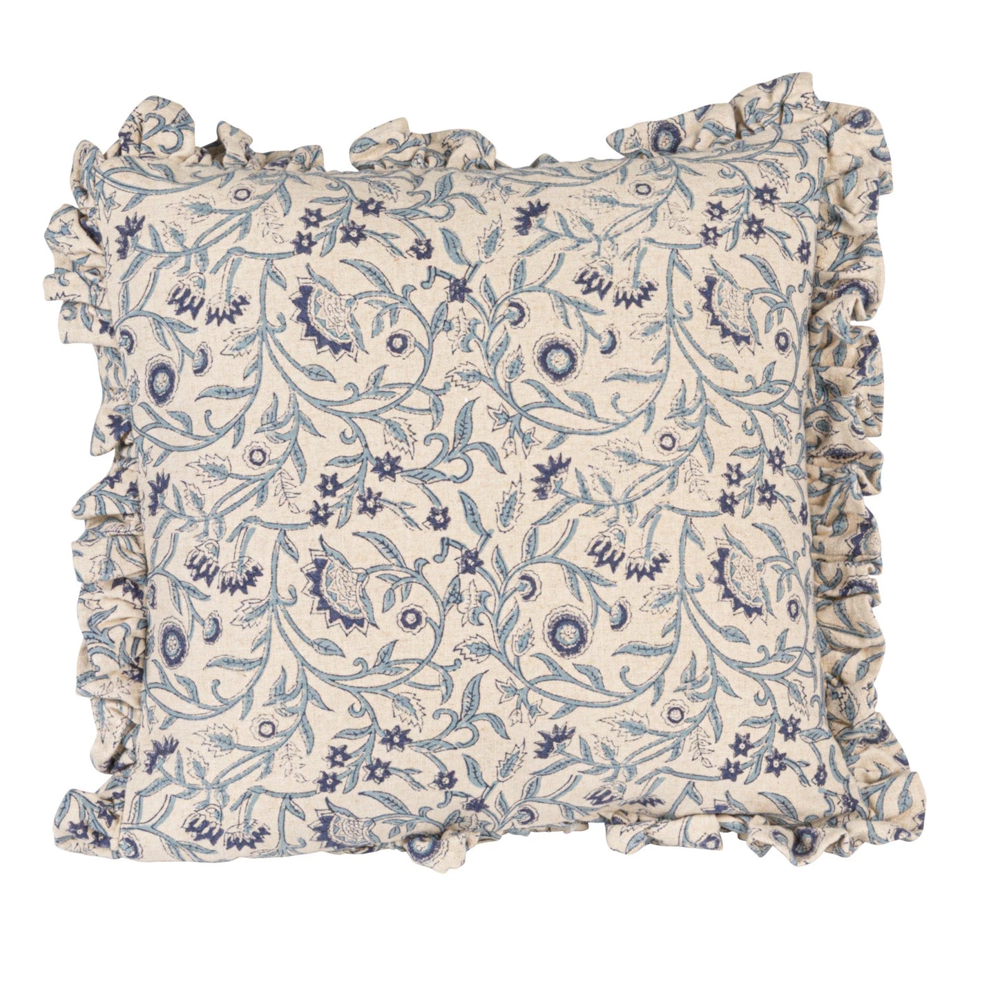 Blue Meadow Ruffle Pillow
