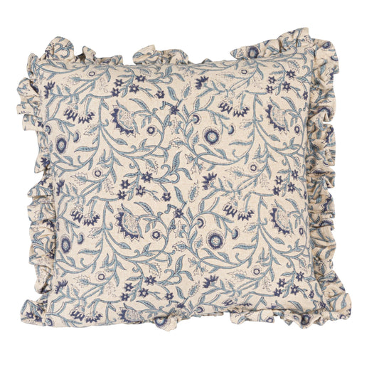 Blue Meadow Ruffle Pillow