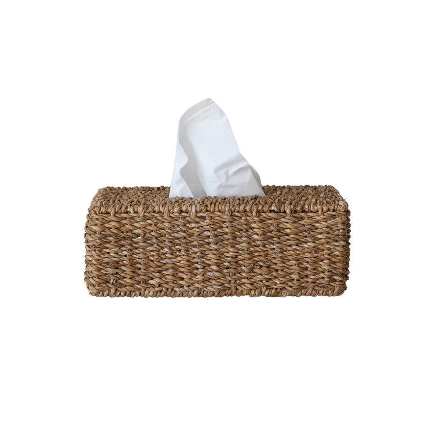 Hand Woven Seagrass Tissue Box Cover