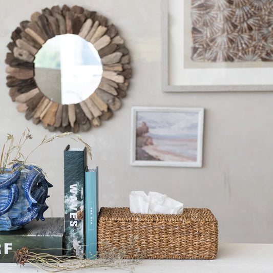 Hand Woven Seagrass Tissue Box Cover