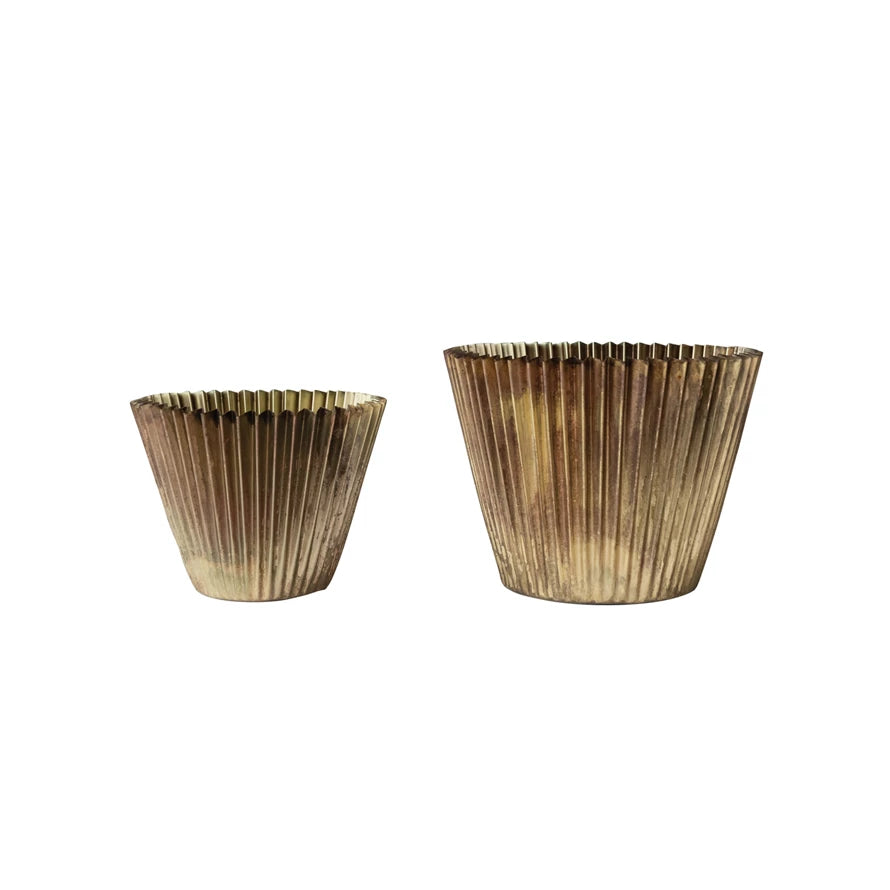 Oversized Fluted Metal Planters