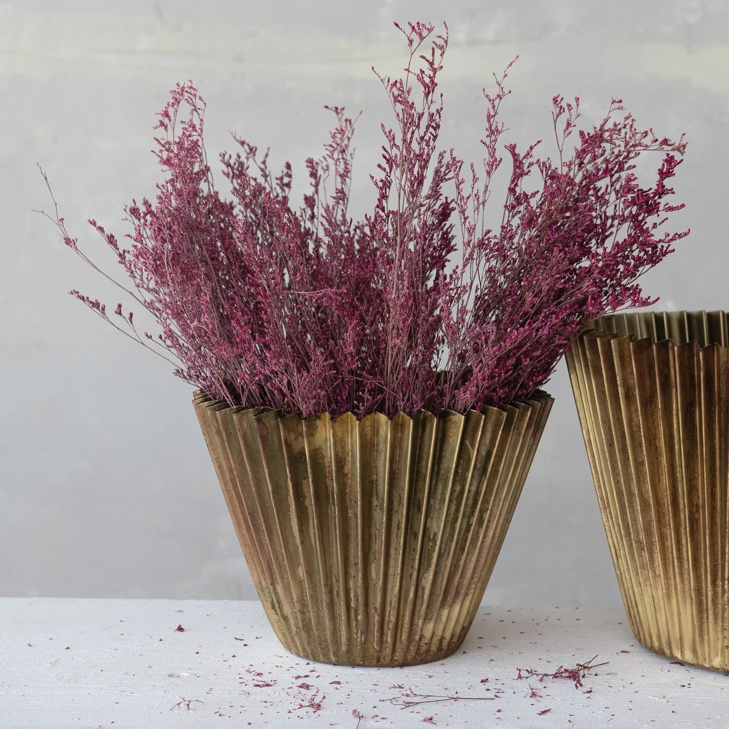 Oversized Fluted Metal Planters