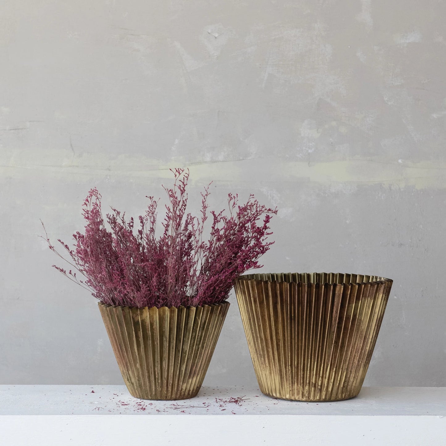 Oversized Fluted Metal Planters