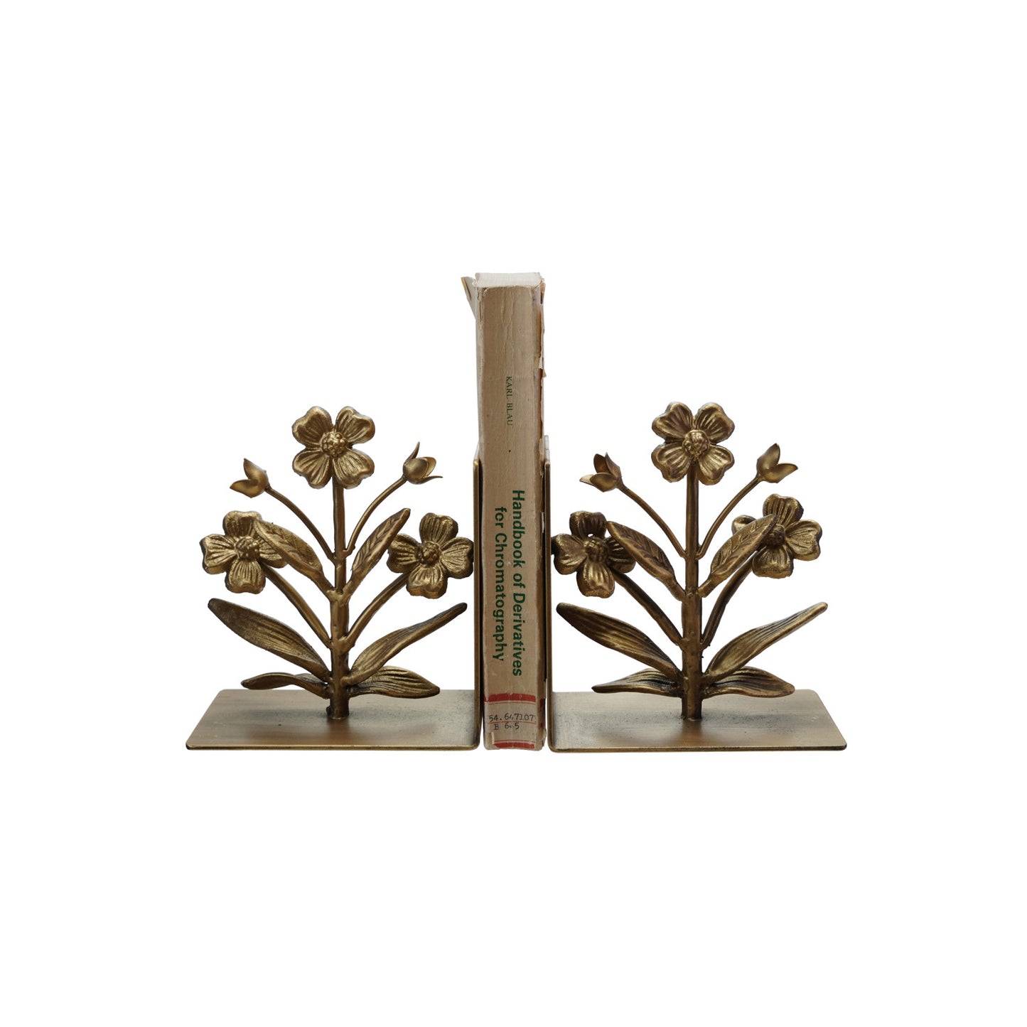 Cast Iron Flower Shaped Bookend Set of 2