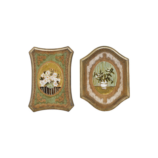 Mini Wood Floral Art Plaques