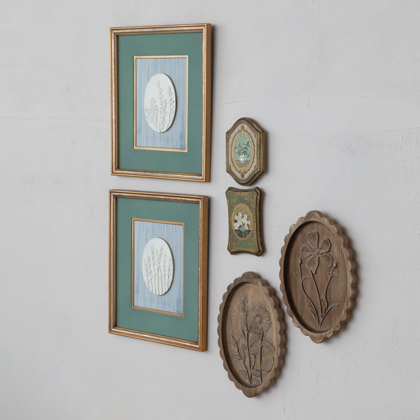 Mini Wood Floral Art Plaques
