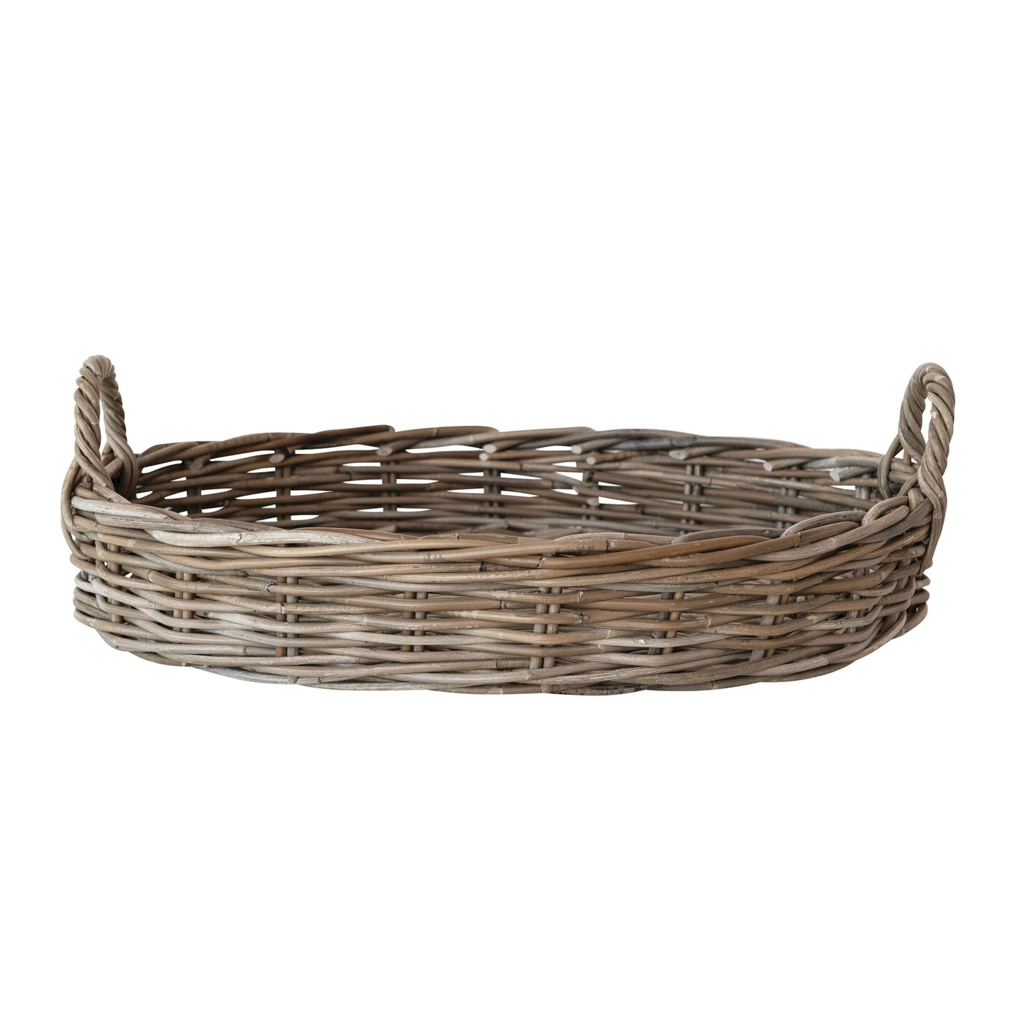 Large Oval Grey Washed Willow Tray