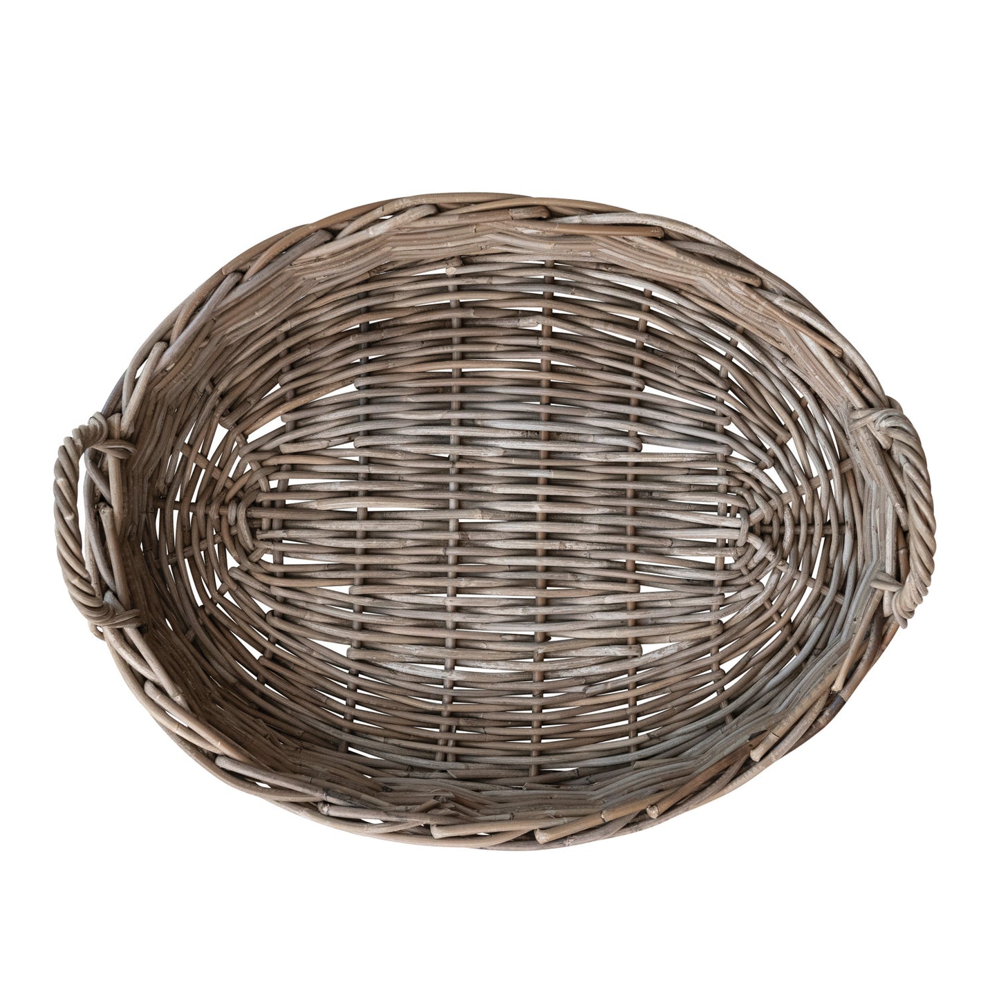 Large Oval Grey Washed Willow Tray