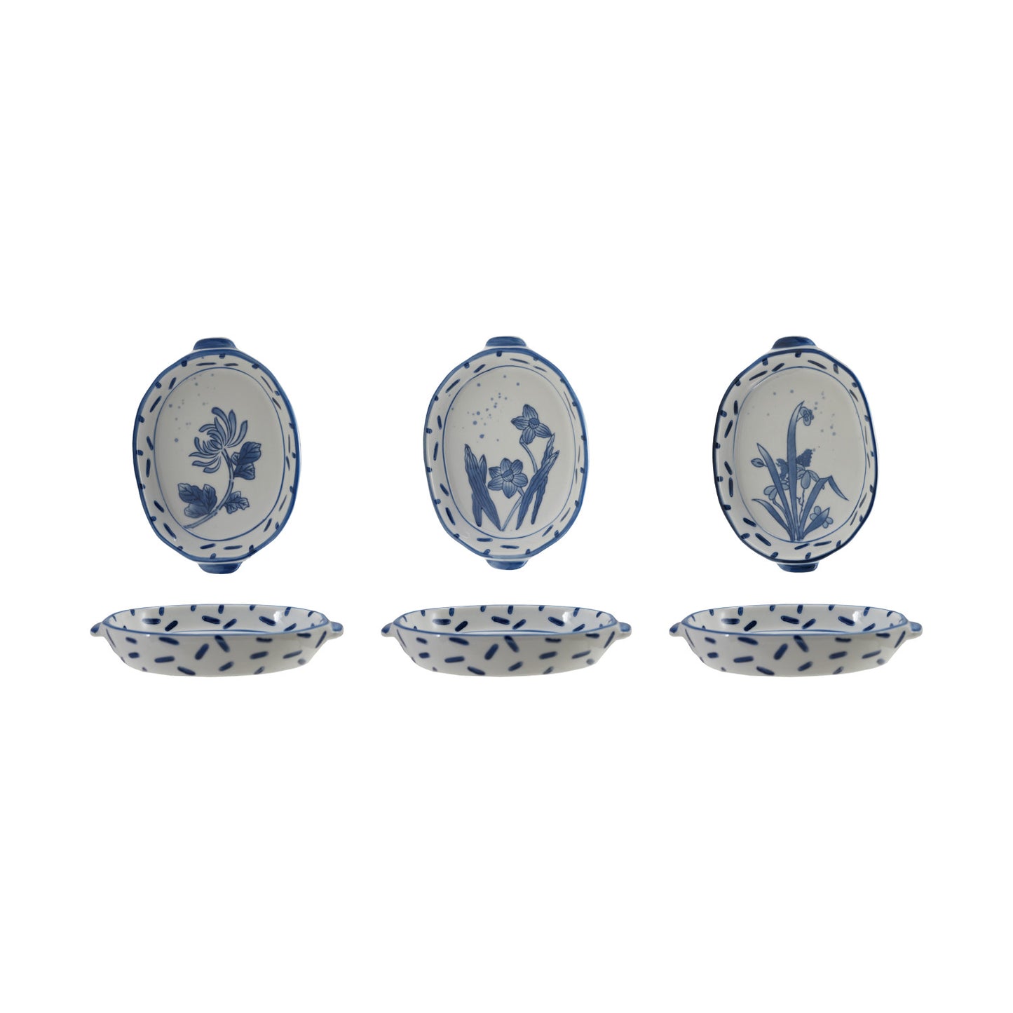 Hand-Painted Stoneware Bakers- Assorted Styles