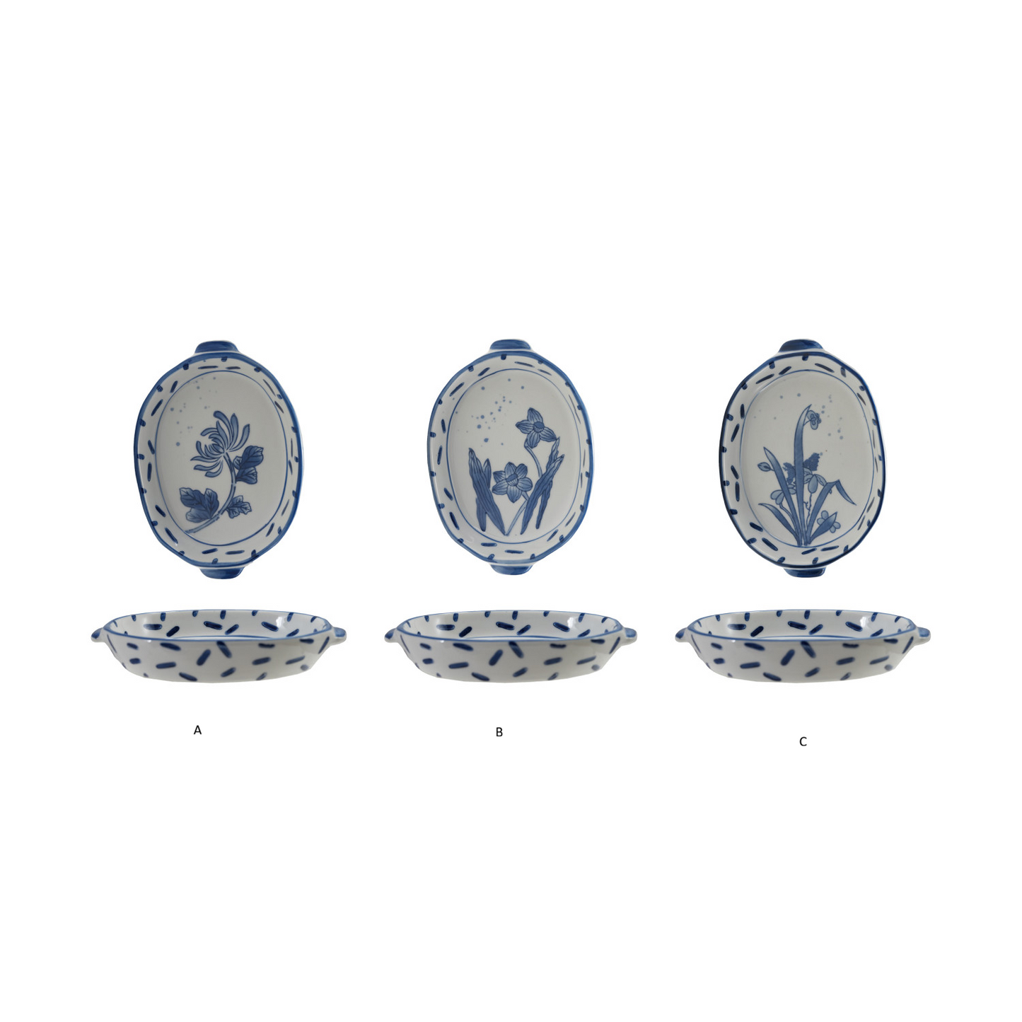 Hand-Painted Stoneware Bakers- Assorted Styles