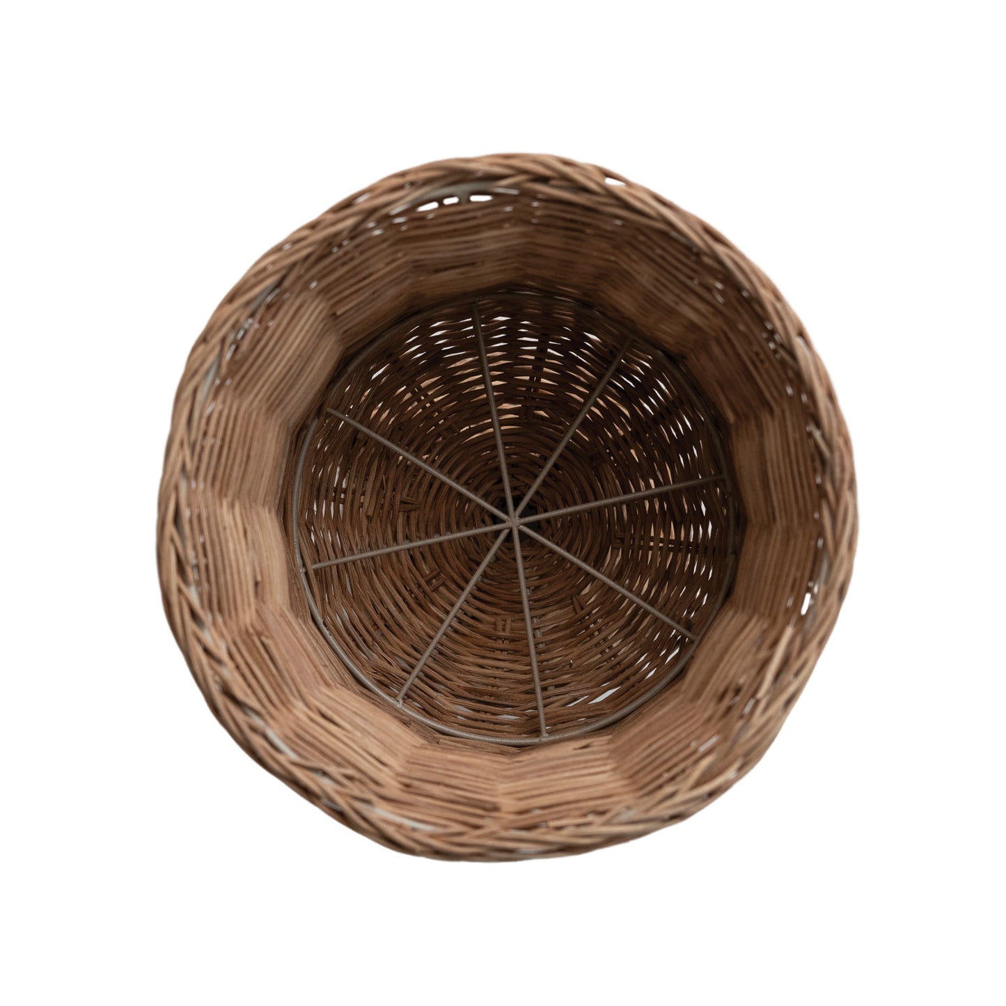 Rattan Footed Urn with Bow Detail