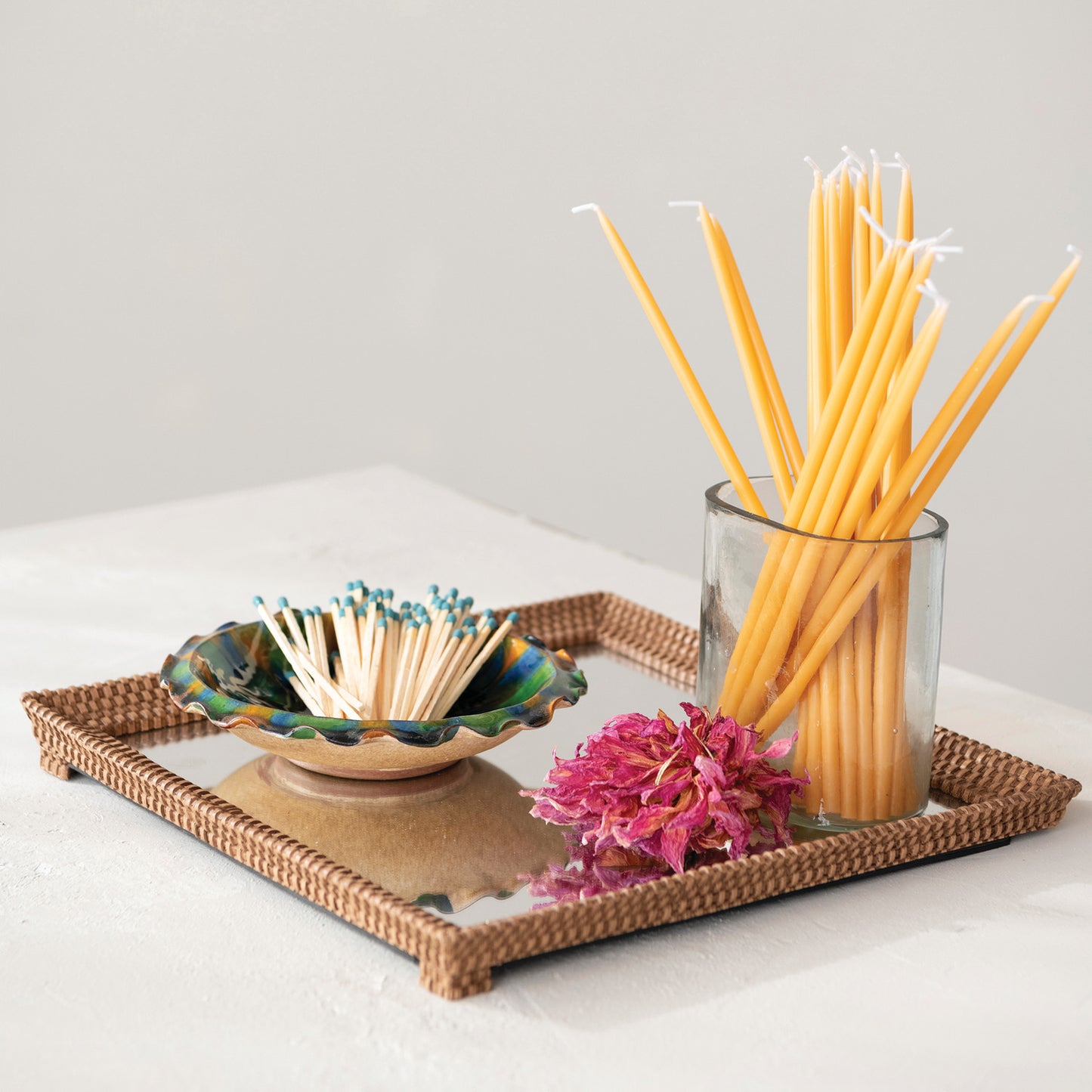 Footed Resin Mirror Tray