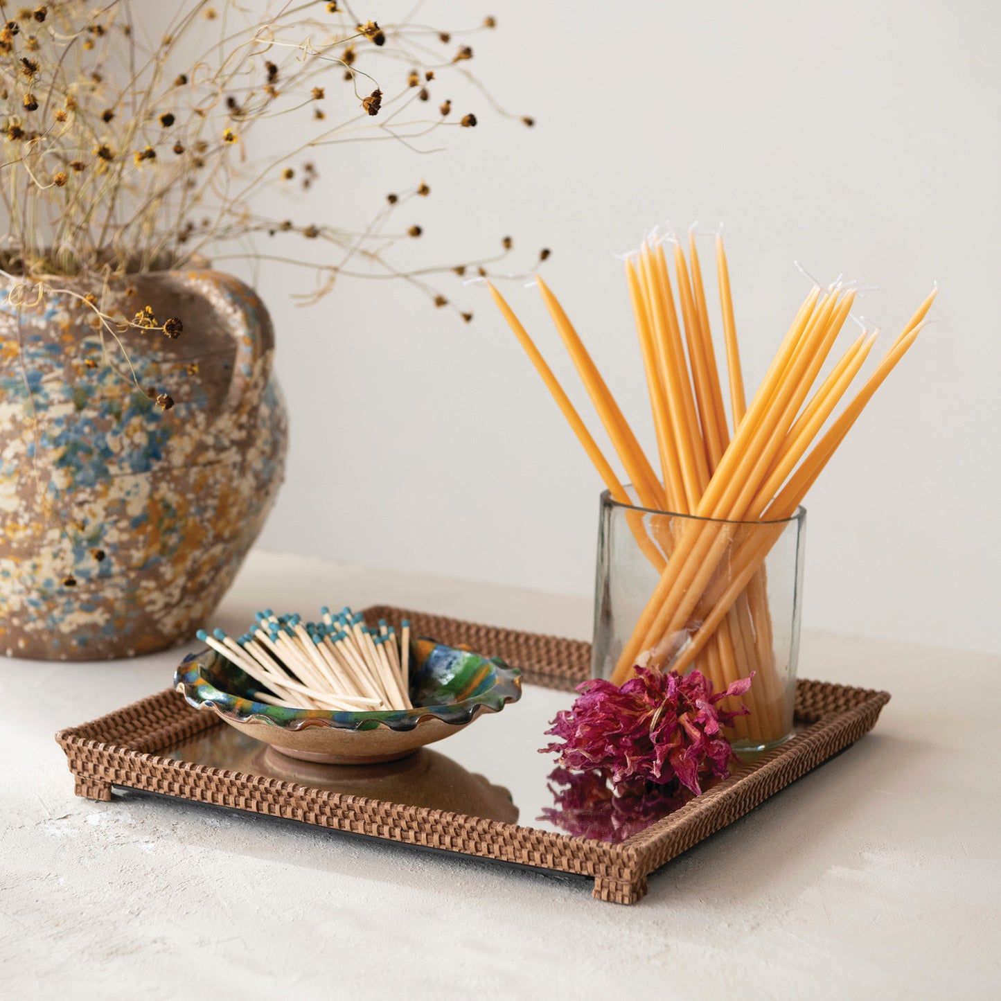 Footed Resin Mirror Tray