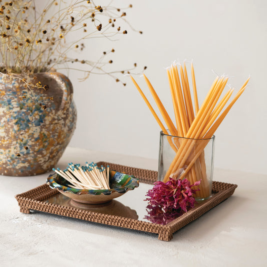 Footed Resin Mirror Tray