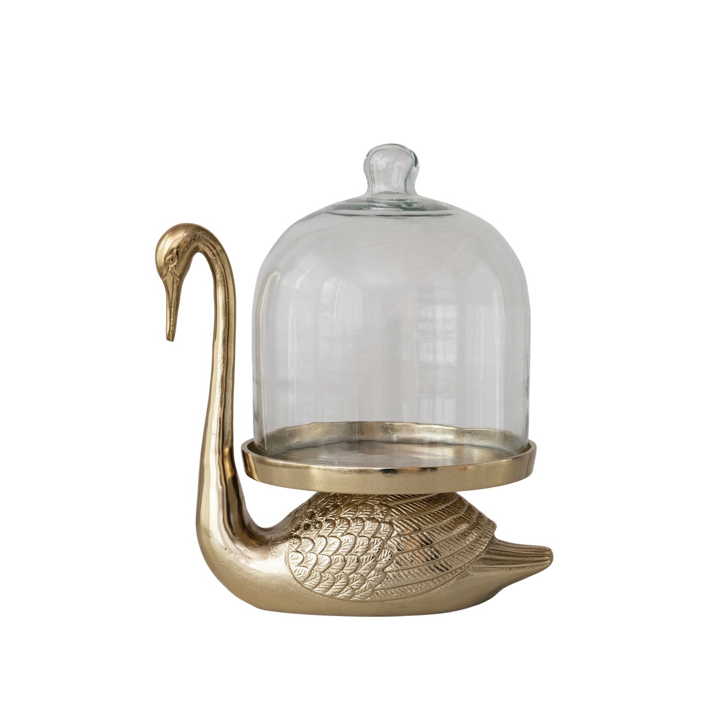 Swan Aluminum Cloche Statement Piece