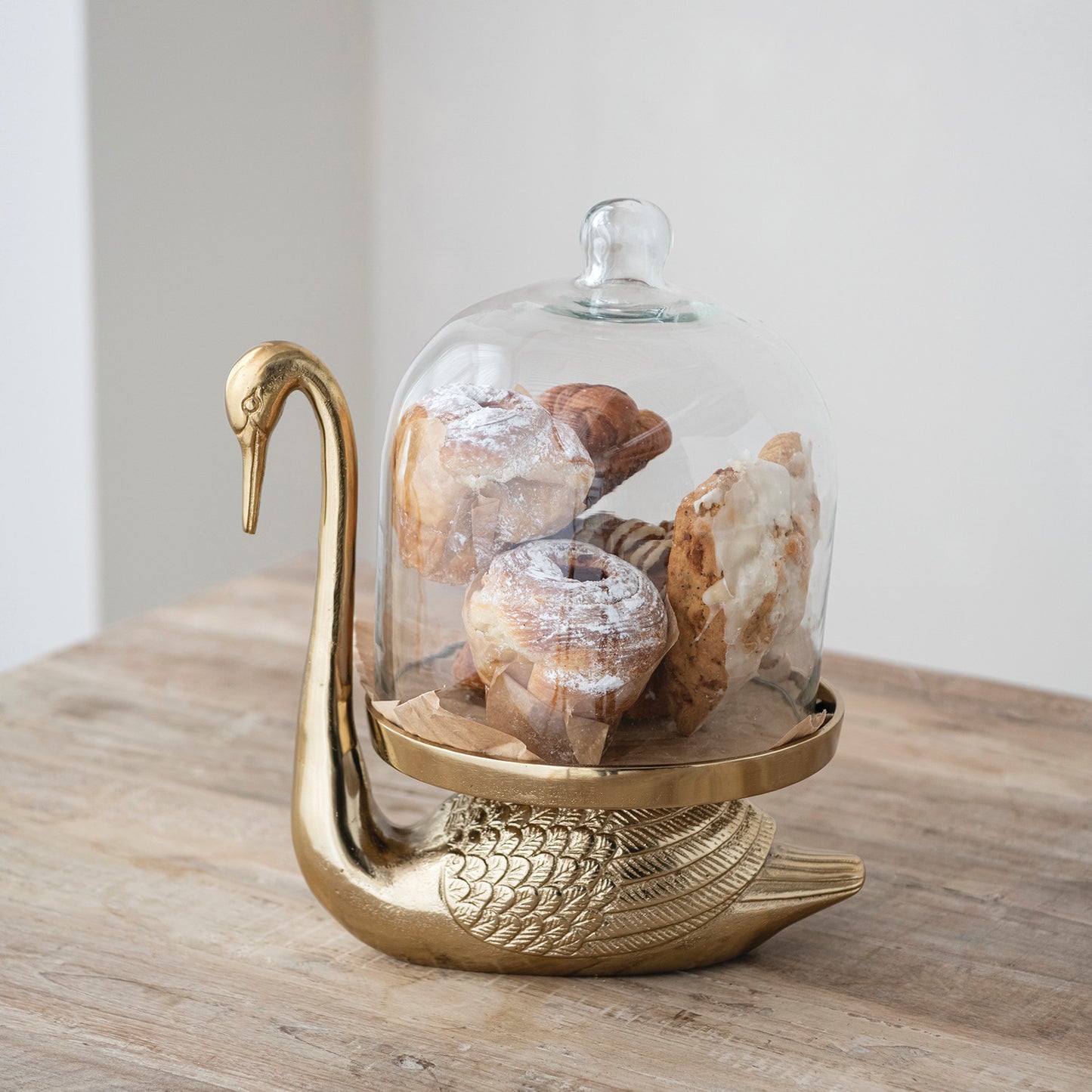 Swan Aluminum Cloche Statement Piece
