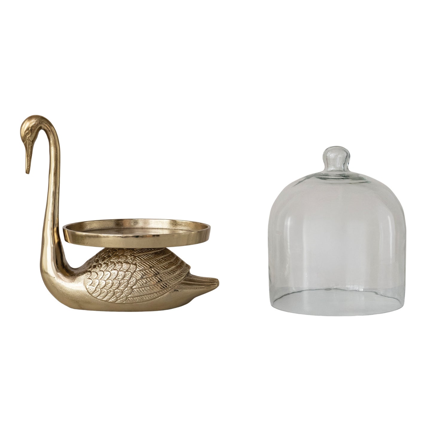 Swan Aluminum Cloche Statement Piece