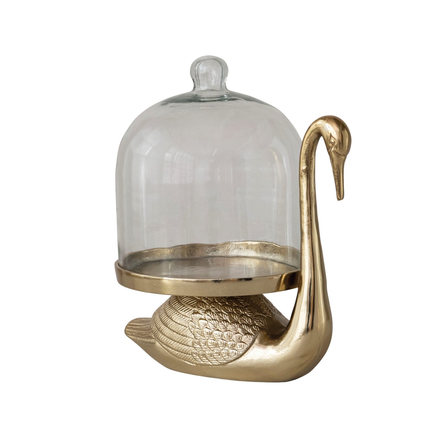 Swan Aluminum Cloche Statement Piece