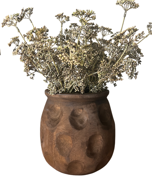 Dark Brown Wood Dot Vase