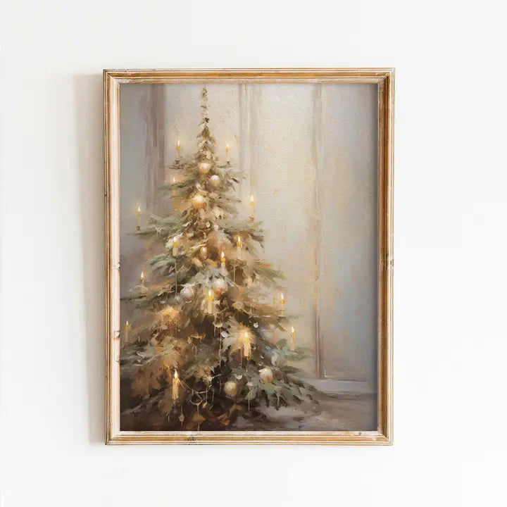 Candle Lit Tree Art Print (no frame)