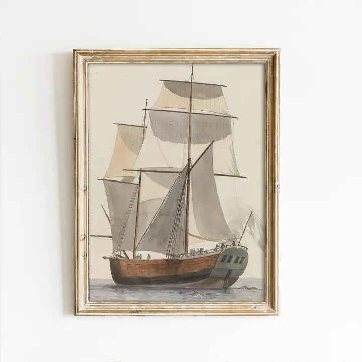 Grand Ship Vintage Art Print (no frame)