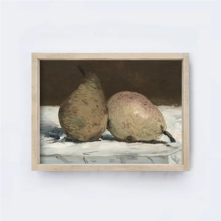 Pear Still Life Vintage Framed Art