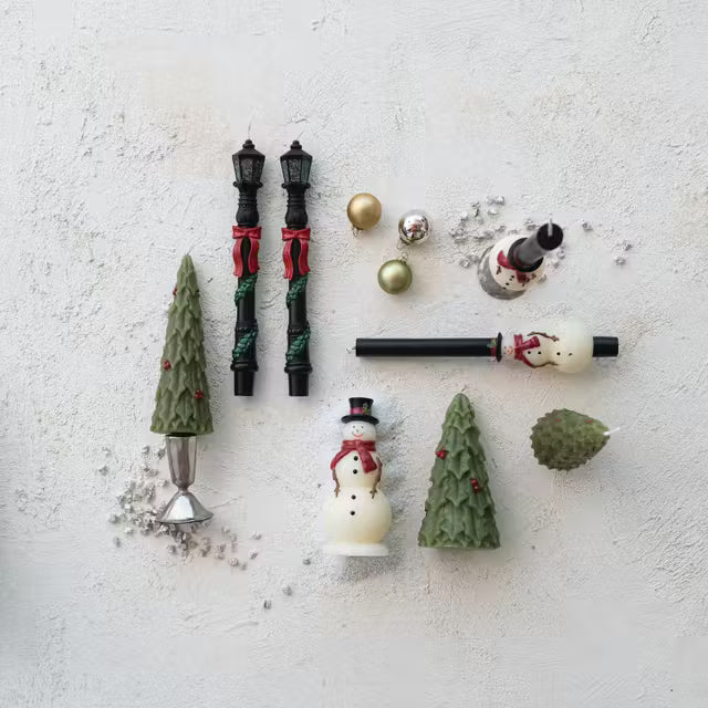 Snowman Taper Candle Set