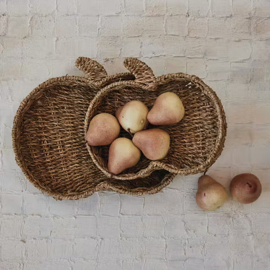 Seagrass Handwoven Pumpkin Basket Trays