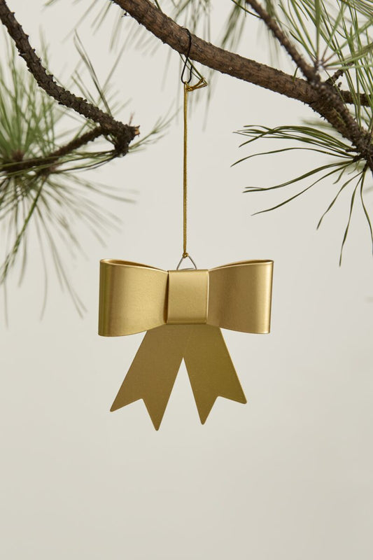 Gold Metal Bow Ornament