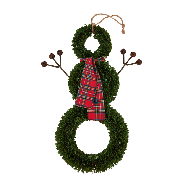 Boxwood Snowman Door Hanger