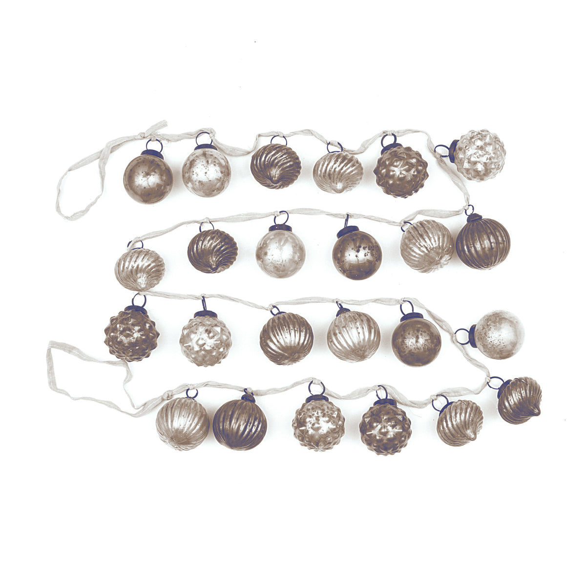 Neutral Vintage Mercury Ball Garland- 72"