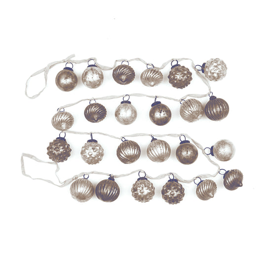 Neutral Vintage Mercury Ball Garland- 72"