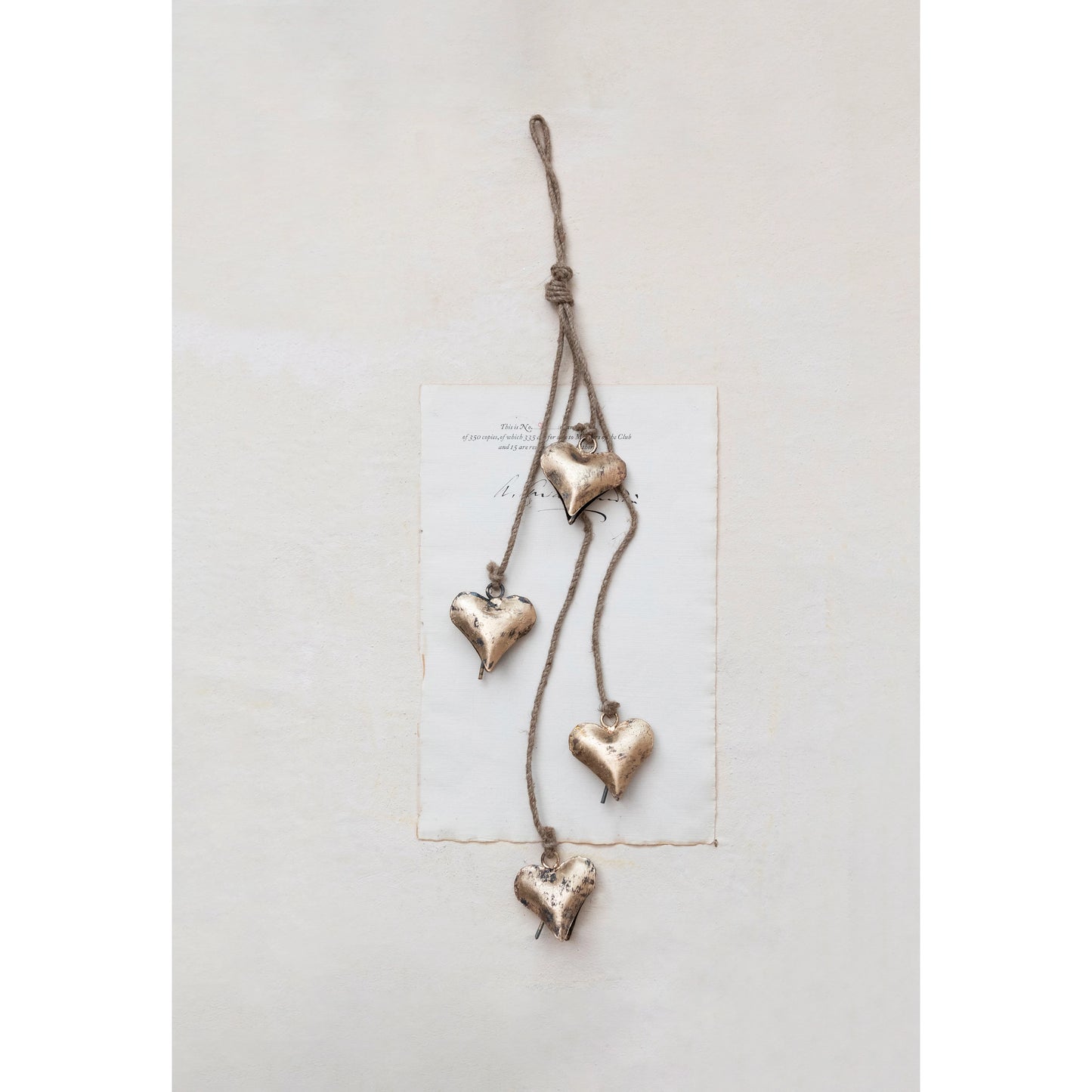 Gold Metal Heart Bells