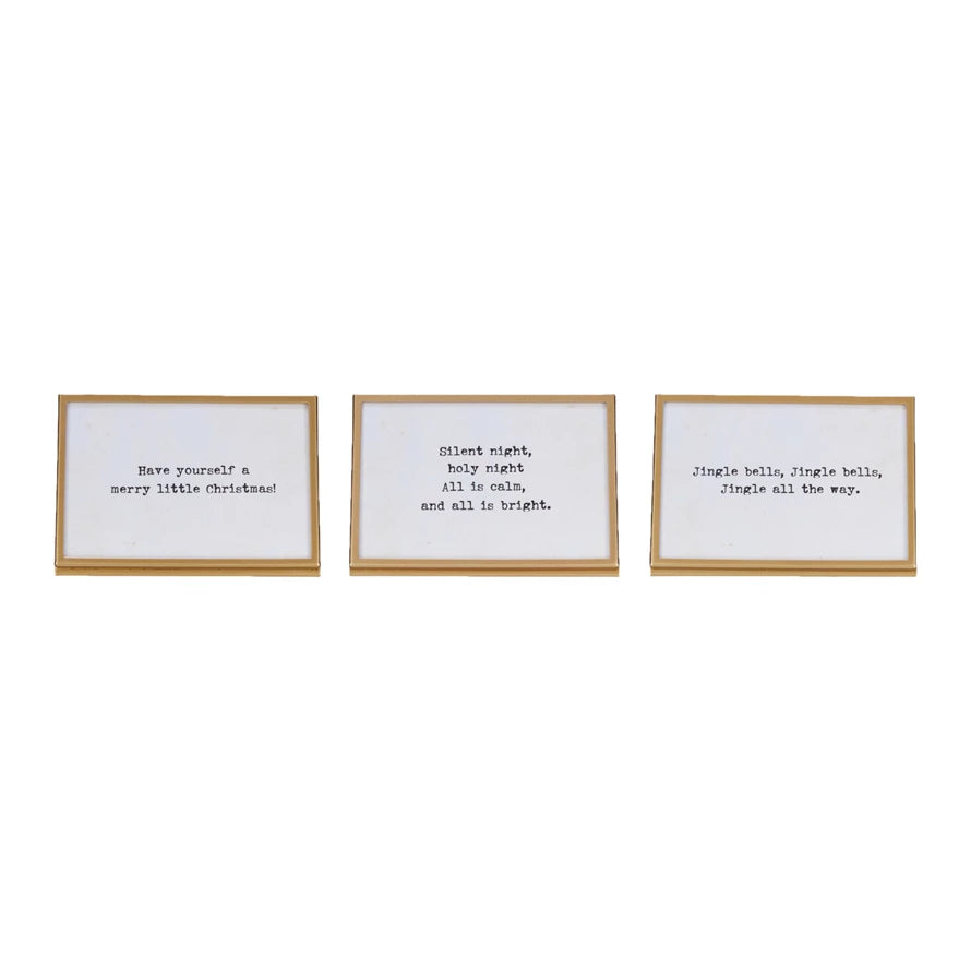 Holiday Gold Easel Sayings 4" x 6"