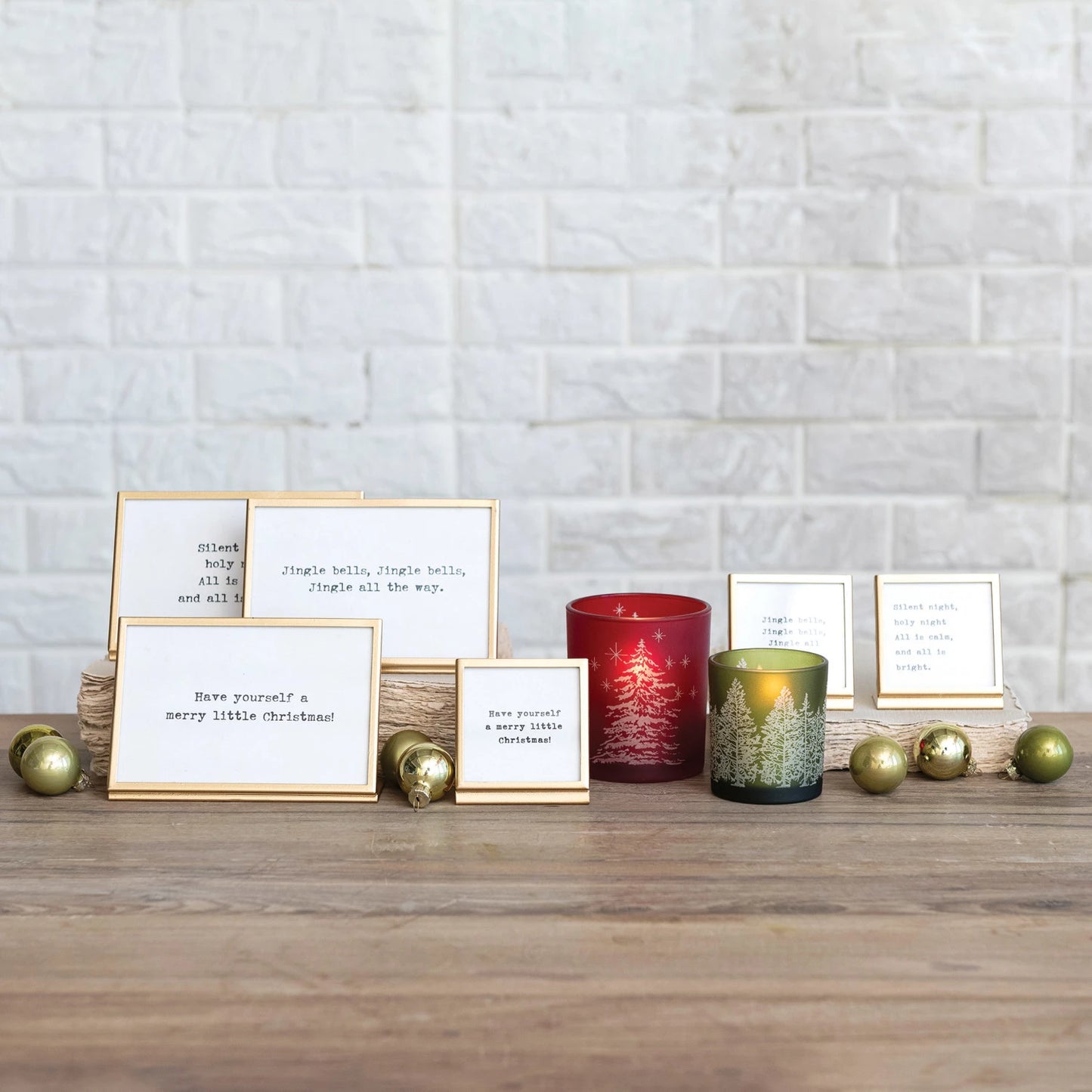 Holiday Gold Easel Sayings 4" x 6"