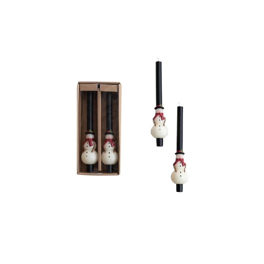 Snowman Taper Candle Set