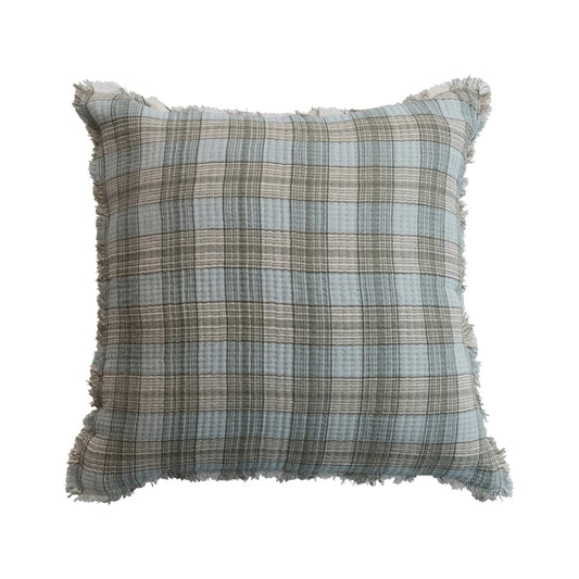 Blue & Sage Plaid Pillow