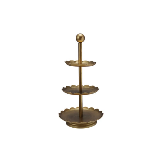 Mini Scallop Antique Gold Tier Tray