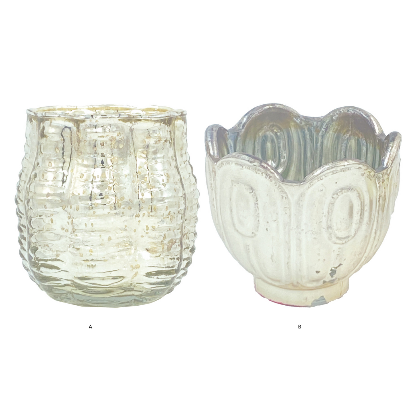 Mercury Glass Votive Holder- Two Styles