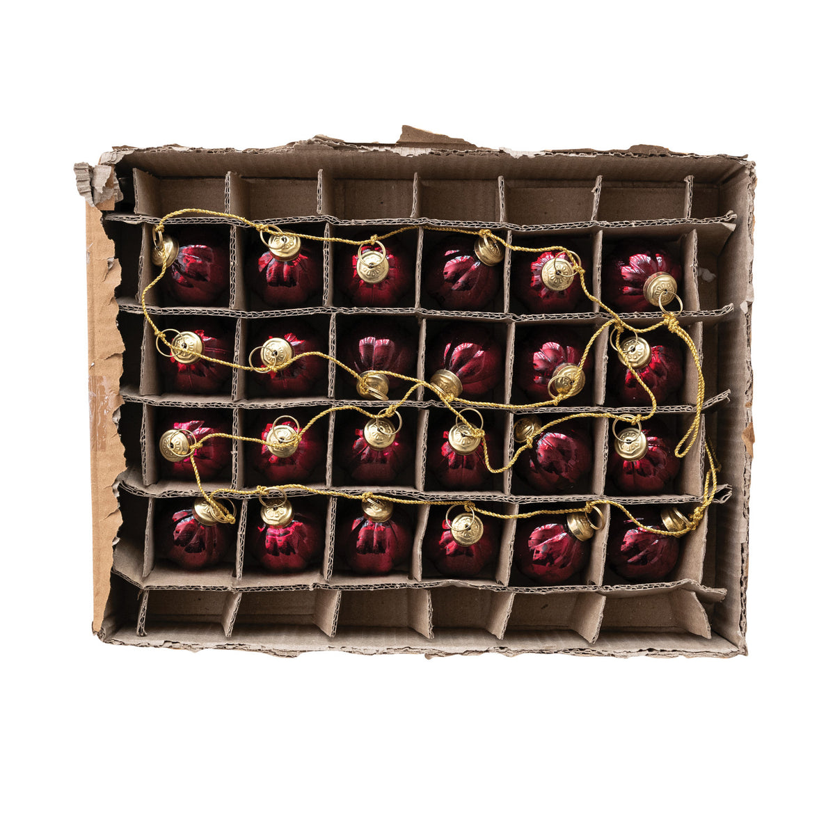 Burgundy Mercury Glass Garland