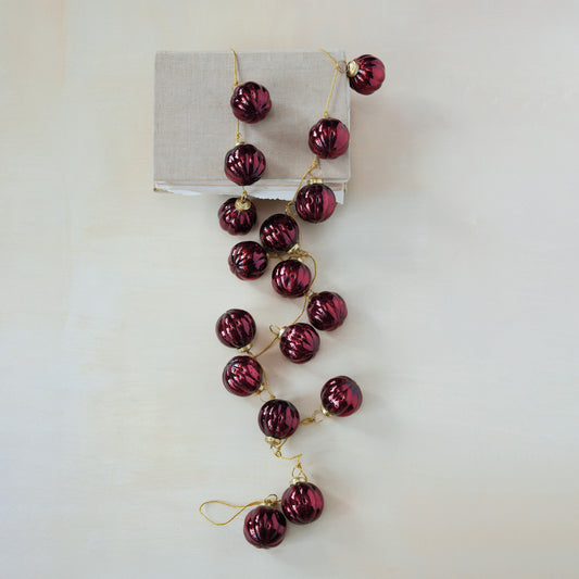 Burgundy Mercury Glass Garland